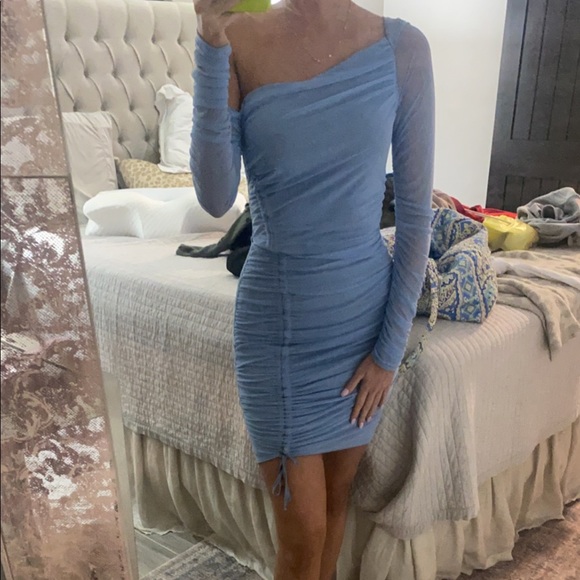 Club L London Asymmetrical Ruched side mini dress - Picture 2 of 3